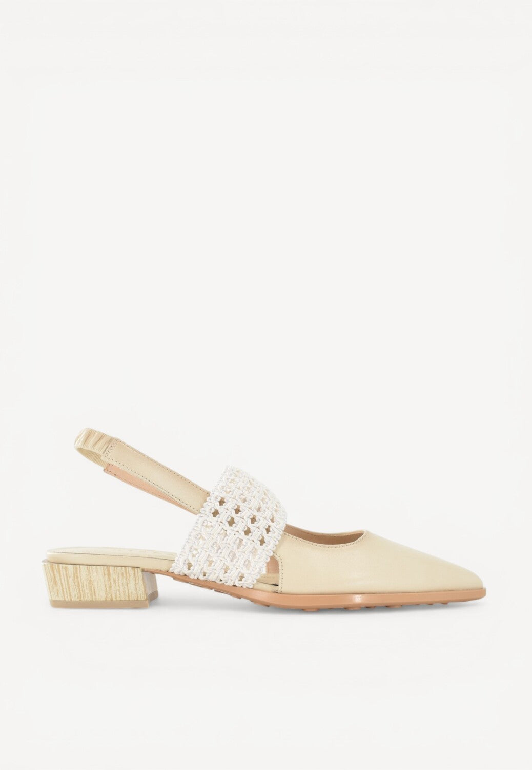 MUIL +SLINGBACK-Beige leer