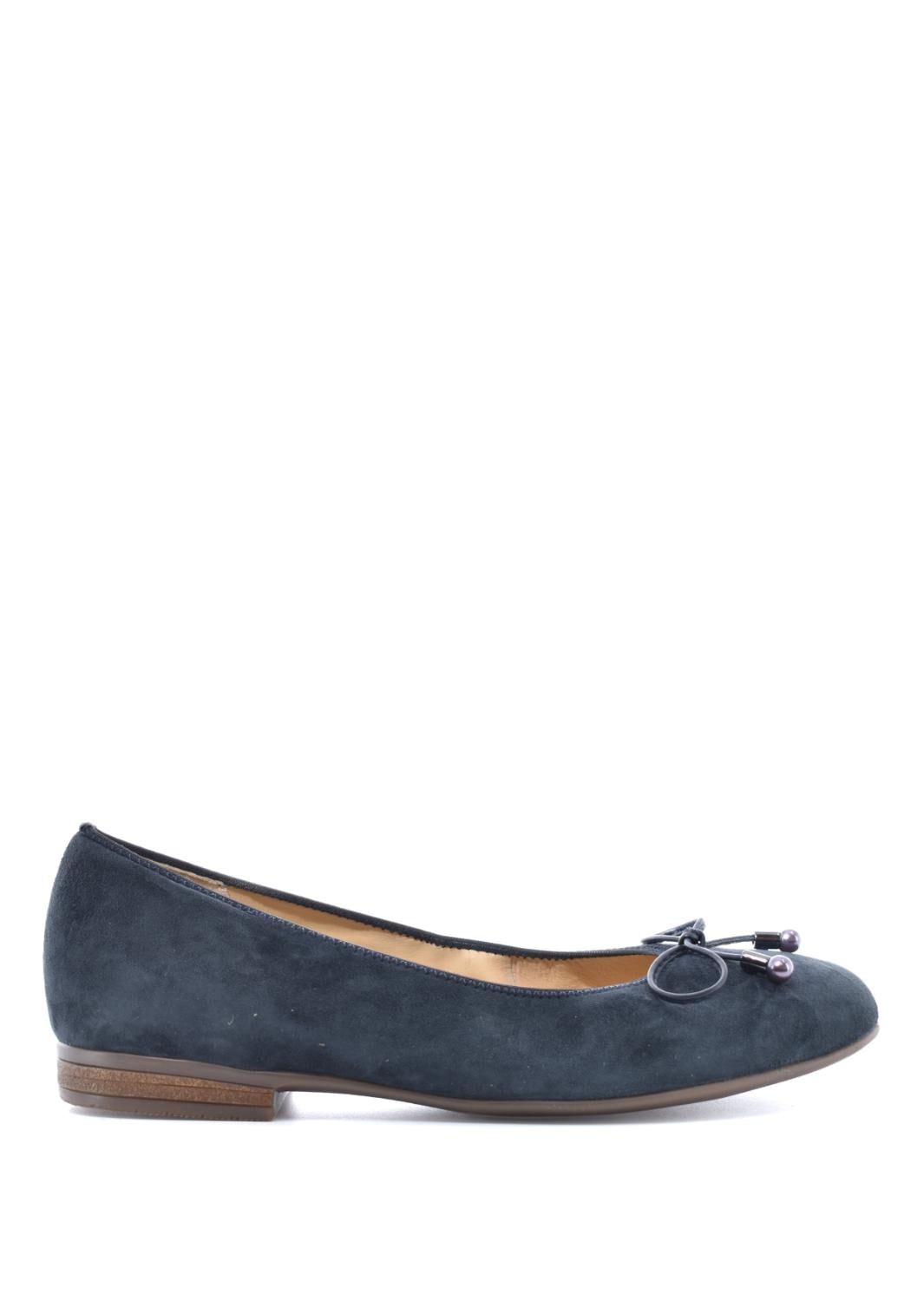 BALLERINAS + PUMPS-Blauw suède/nubuck