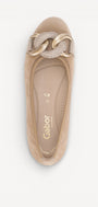 BALLERINAS + PUMPS-Beige suède/nubuck