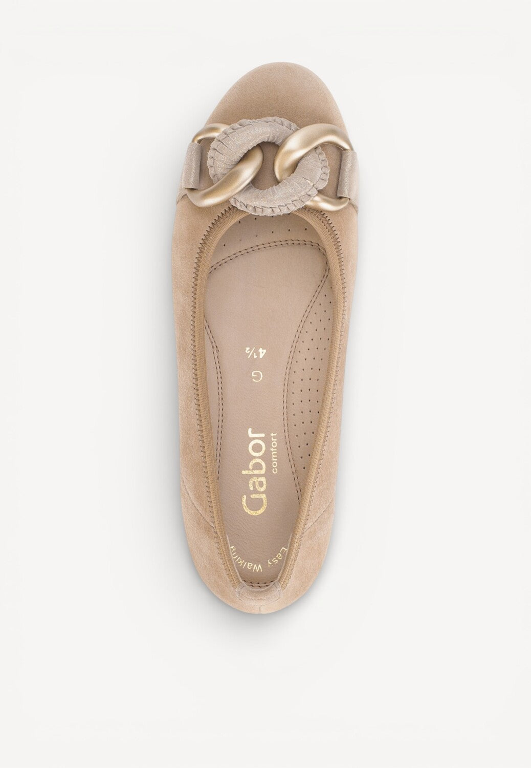 BALLERINAS + PUMPS-Beige suède/nubuck