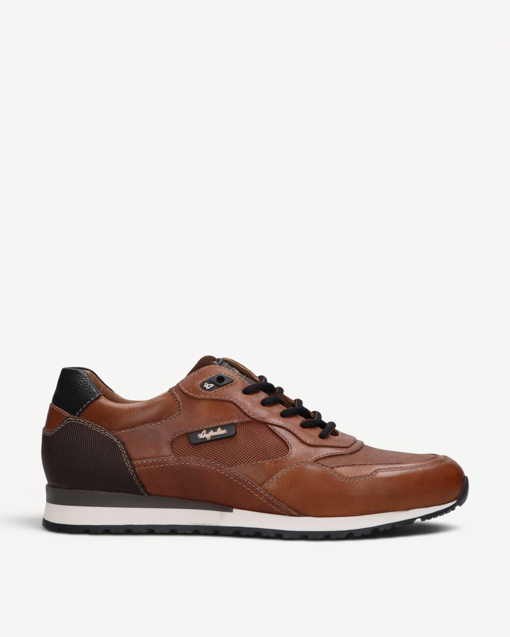 Heren veterschoenen-Bruin leer