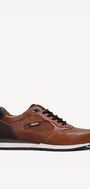 Heren veterschoenen-Bruin leer