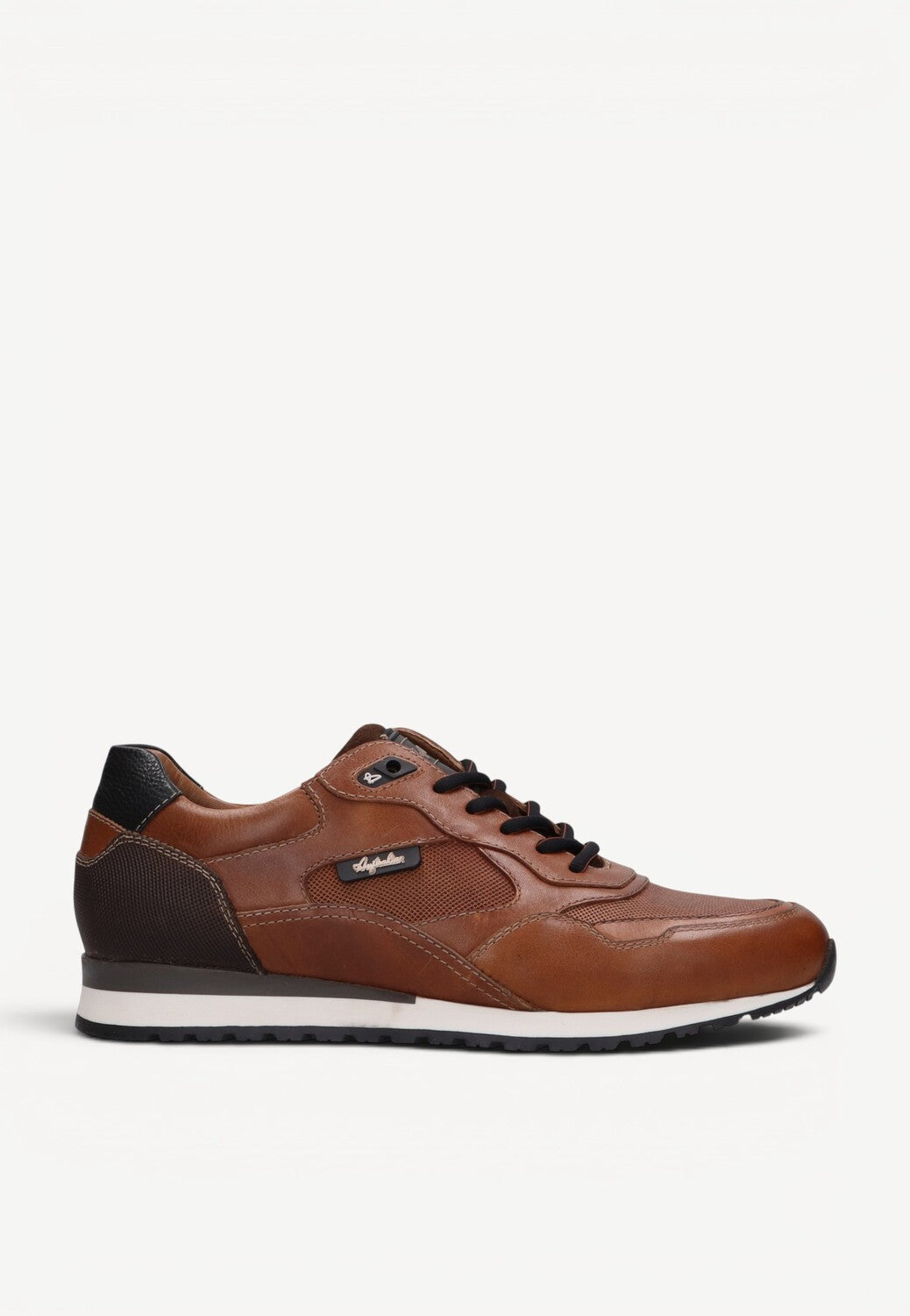 Heren veterschoenen-Bruin leer