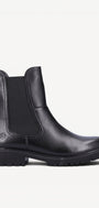 DAMES BOOTS+KORT LAARS-Zwart leer