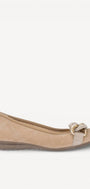BALLERINAS + PUMPS-Beige suède/nubuck