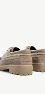 Heren veterschoenen-Beige suède/nubuck