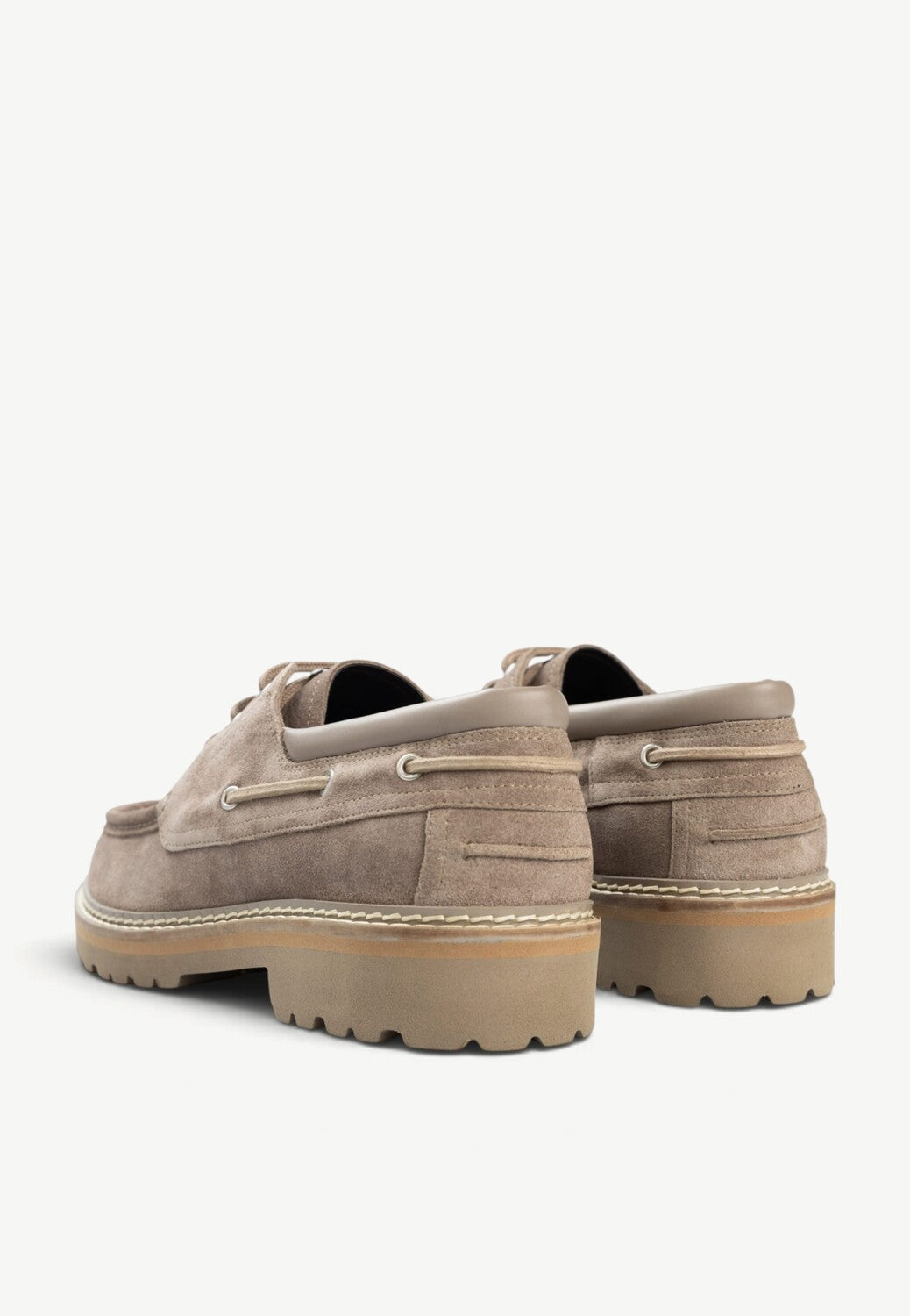 Heren veterschoenen-Beige suède/nubuck
