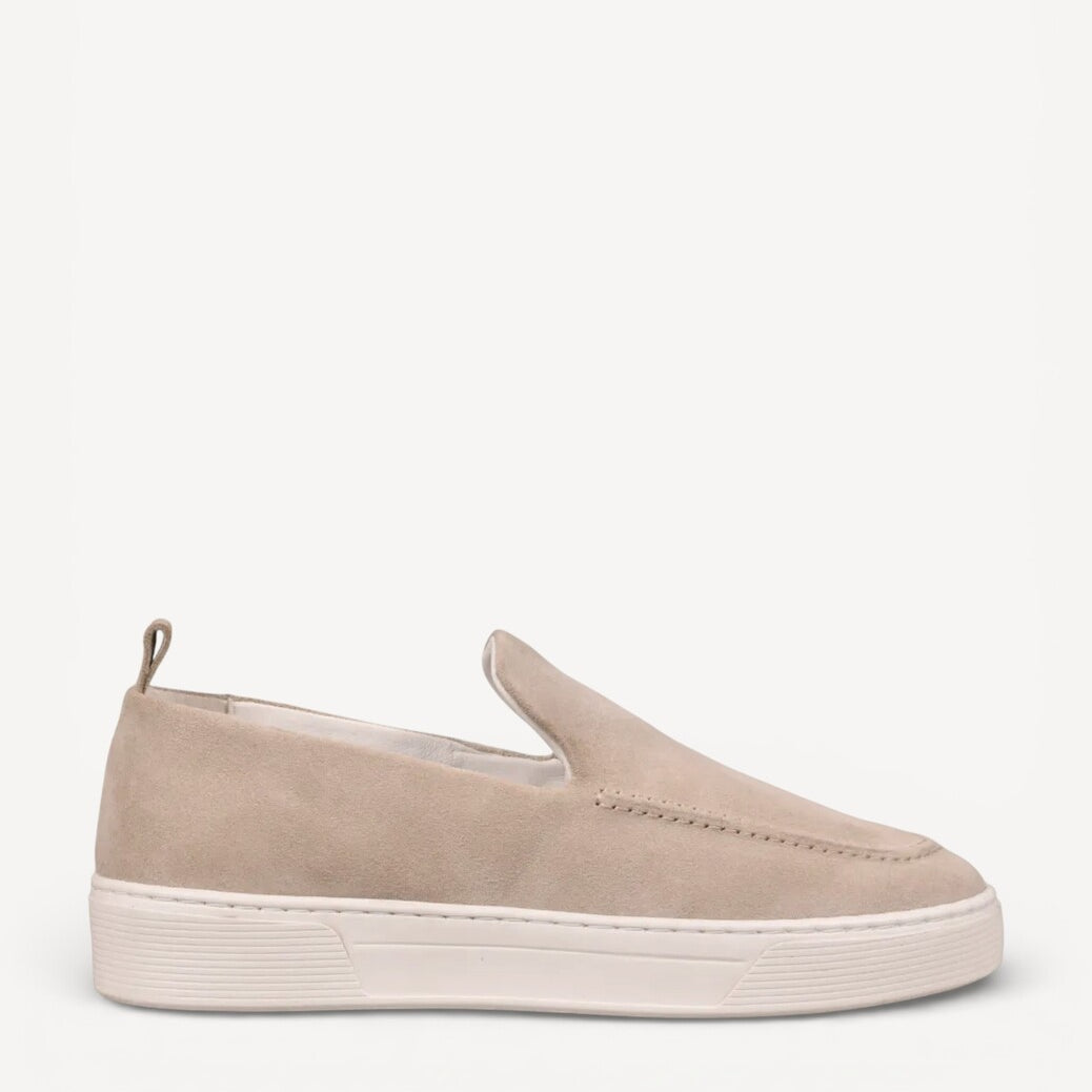 Heren veterschoenen-Beige suède/nubuck
