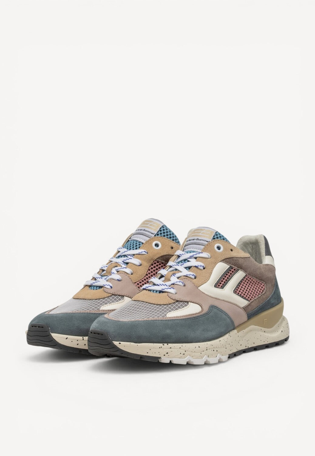 Heren veterschoenen-Blauw combi kleur