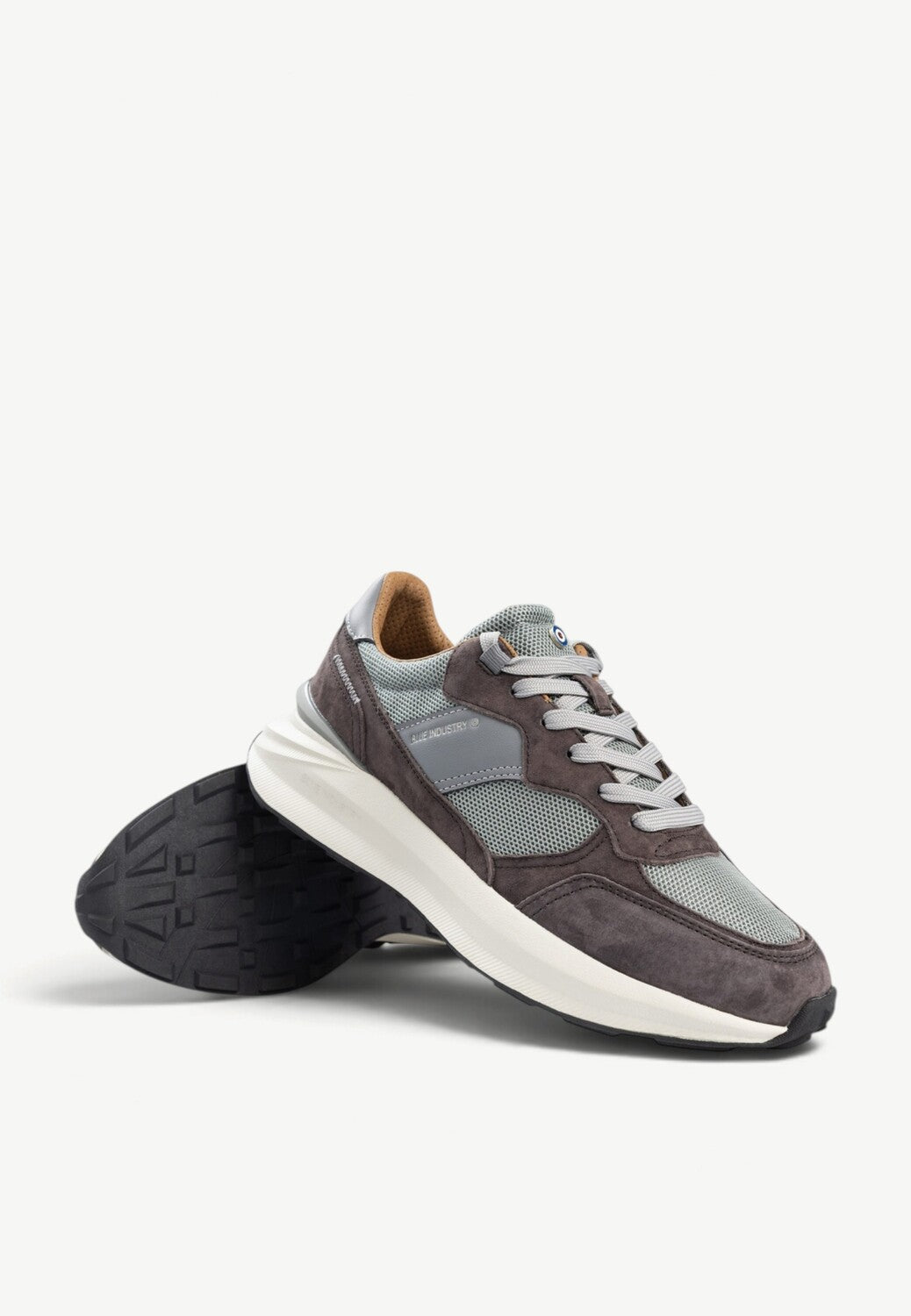 Heren veterschoenen-Grijs combi kleur