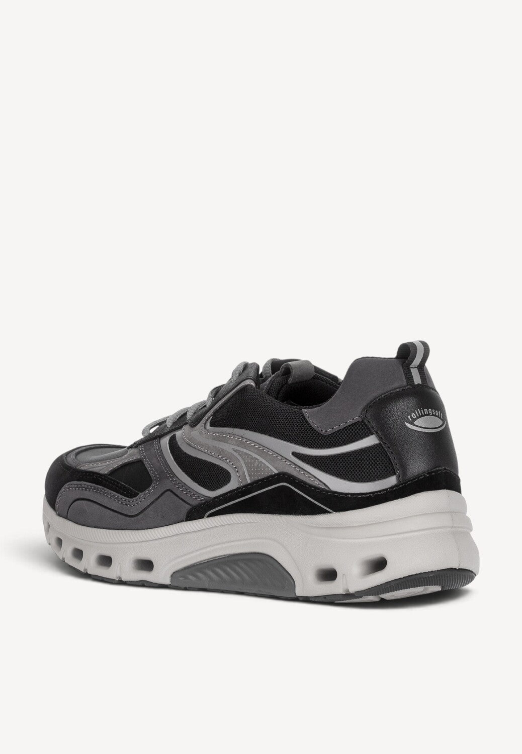 Heren veterschoenen-Zwart combi kleur