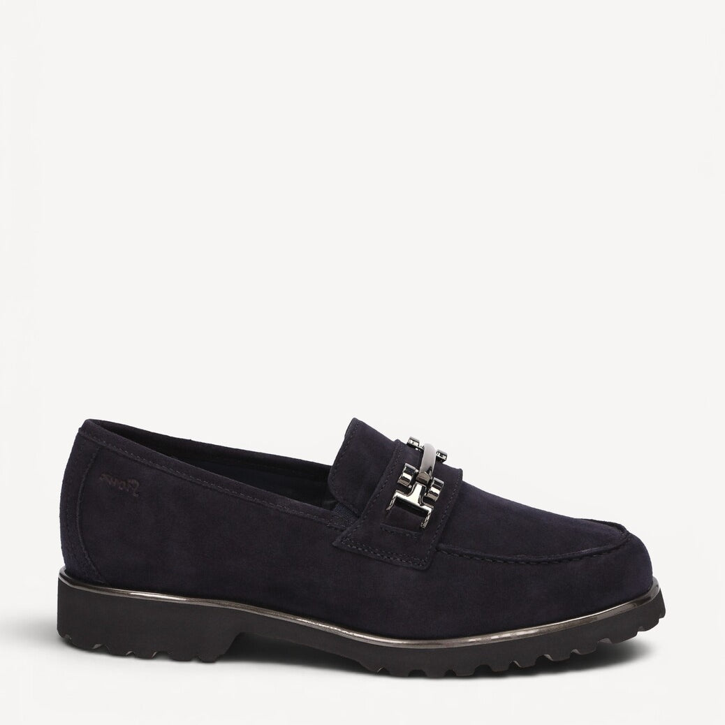 DAMES INSTAPSCHOENEN-Blauw suède/nubuck