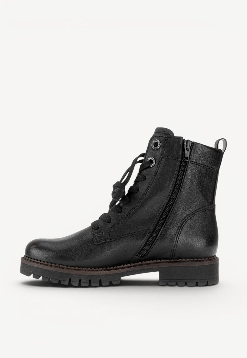 DAMES BOOTS+KORT LAARS-Zwart leer