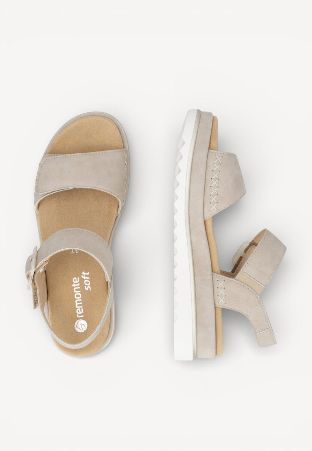 DAMES OPEN SCHOENEN-Beige suède/nubuck