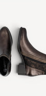 DAMES BOOTS+KORT LAARS-Brons leer