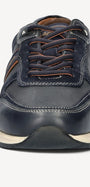 Heren veterschoenen-Blauw leer