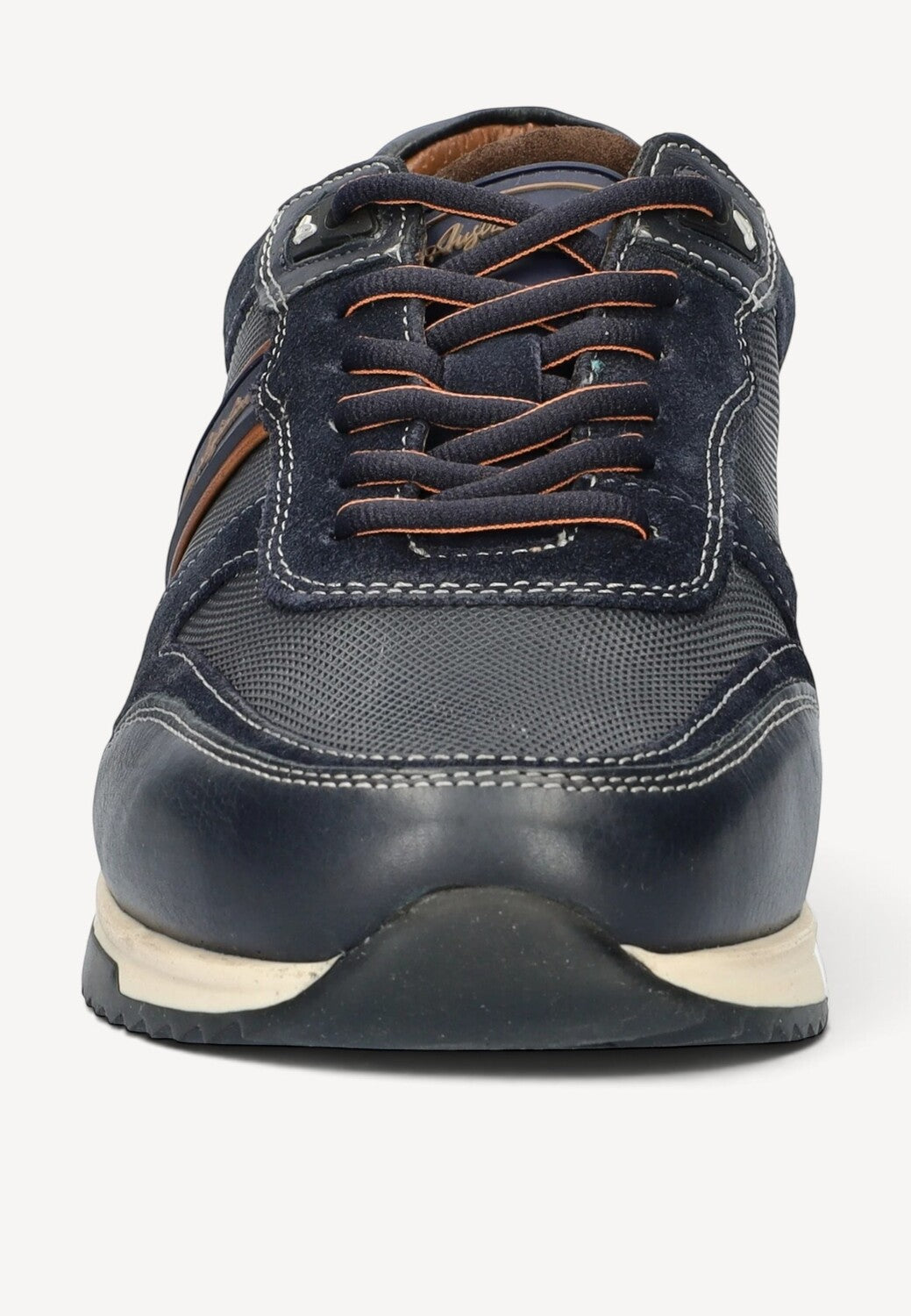 Heren veterschoenen-Blauw leer