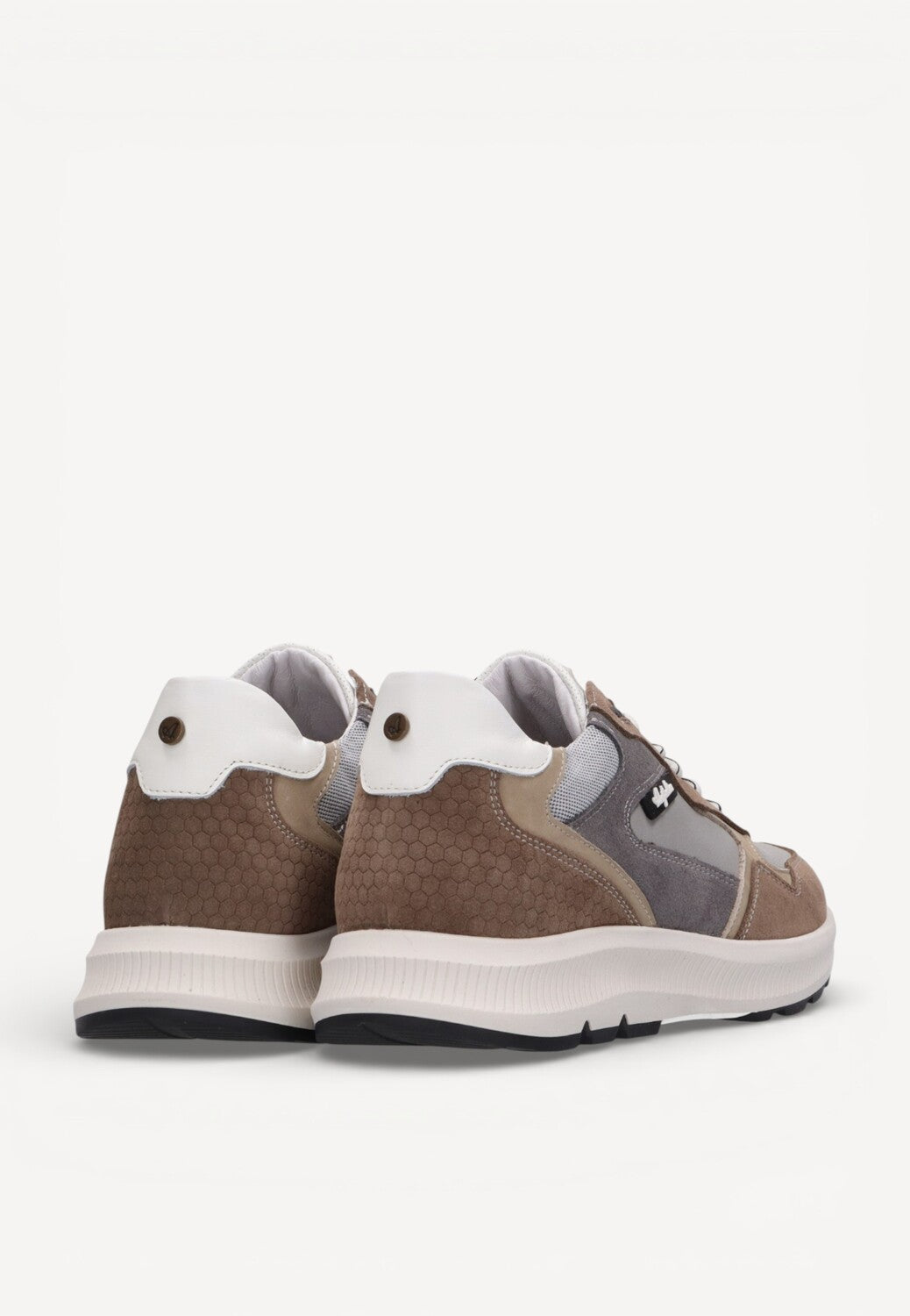 Heren veterschoenen-Beige combi kleur