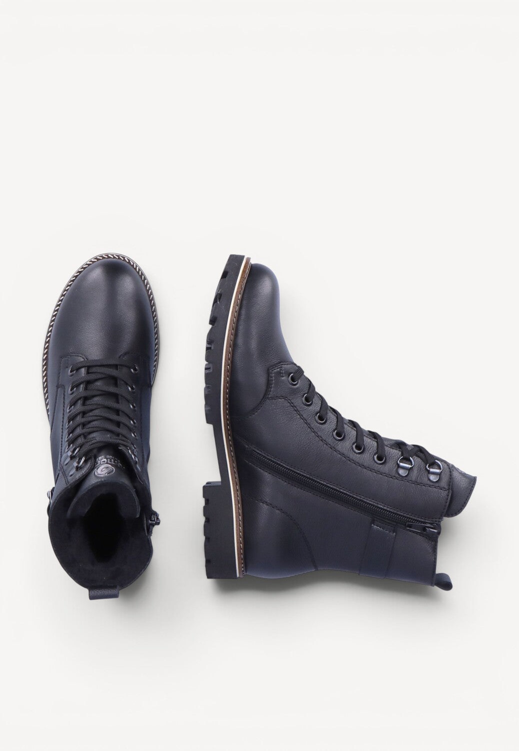 DAMES BOOTS+KORT LAARS-Zwart leer