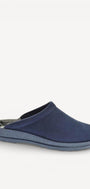 Dames muil pantoffels-Blauw suède/nubuck
