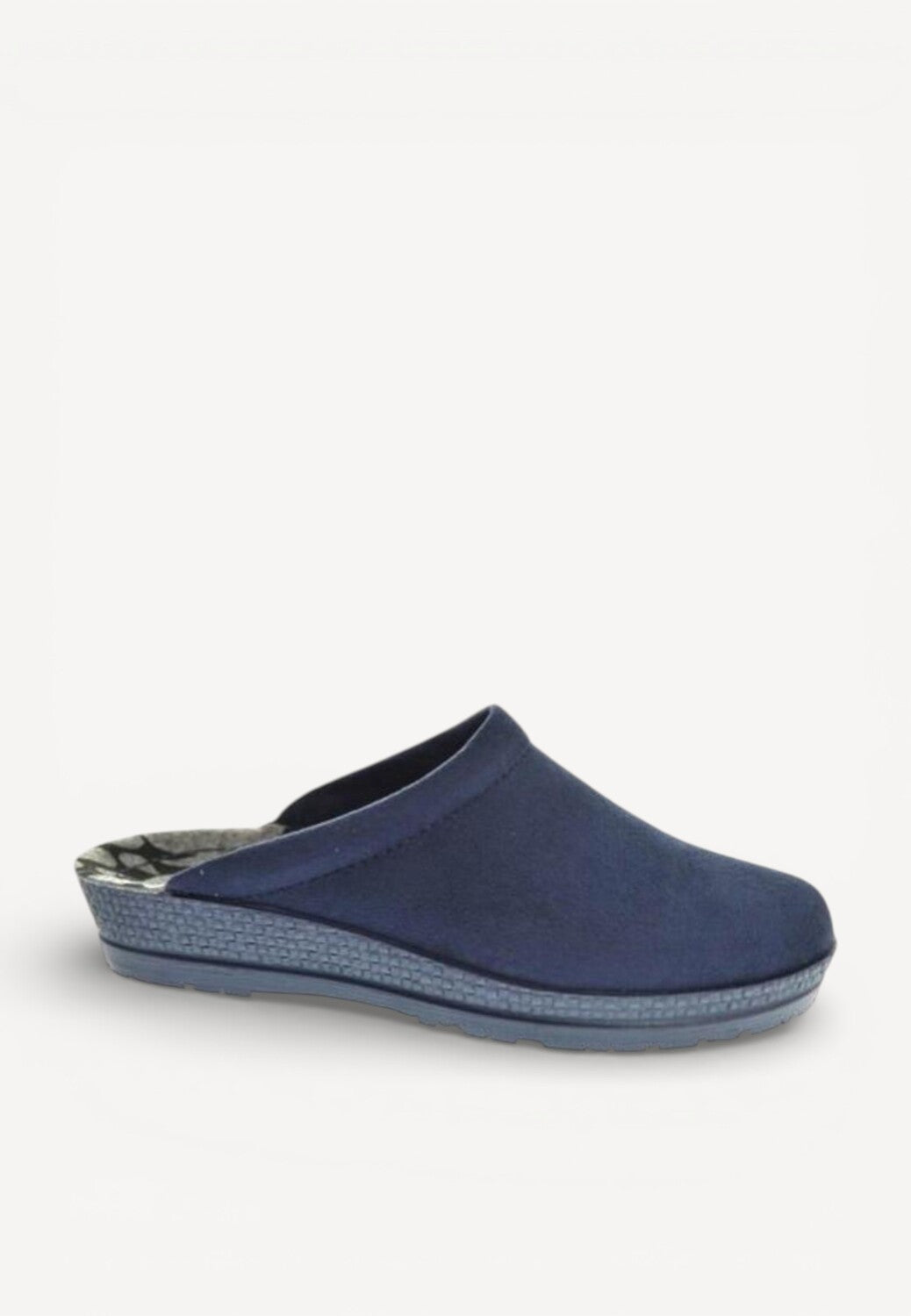 Dames muil pantoffels-Blauw suède/nubuck