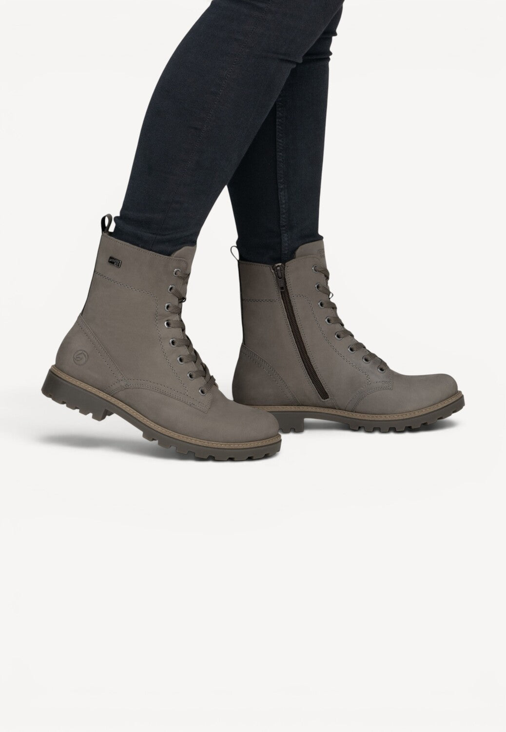 DAMES BOOTS+KORT LAARS-Grijs suède