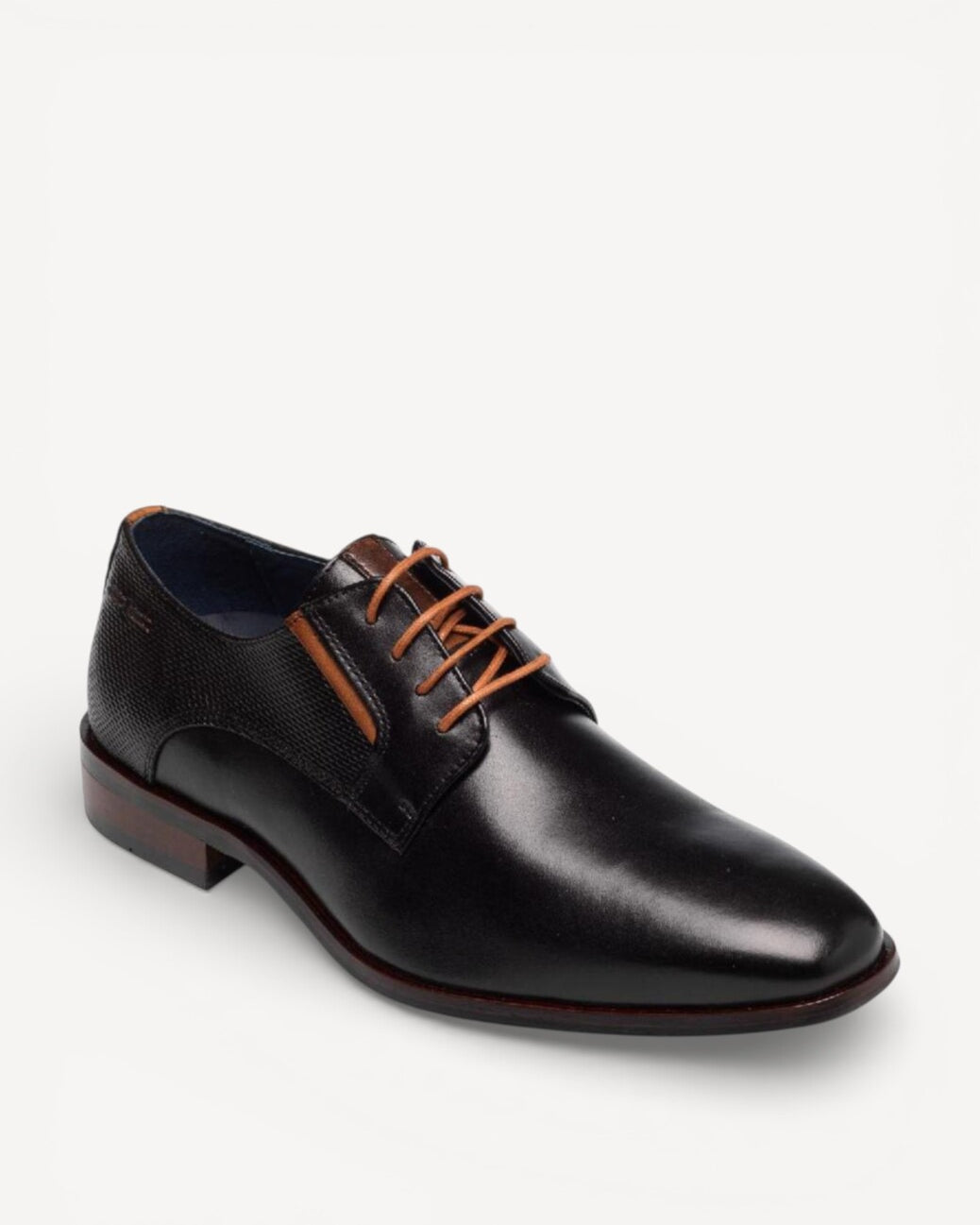 Heren veterschoenen-Zwart leer