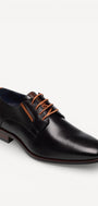 Heren veterschoenen-Zwart leer