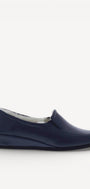 Dames dichte pantoffels-Blauw leer