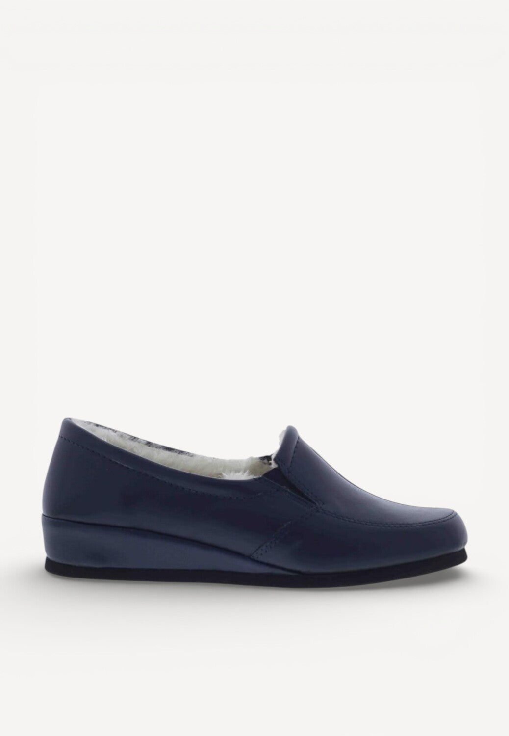 Dames dichte pantoffels-Blauw leer