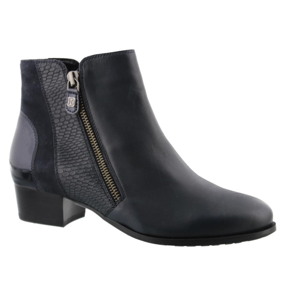 DAMES BOOTS+KORT LAARS-Blauw leer