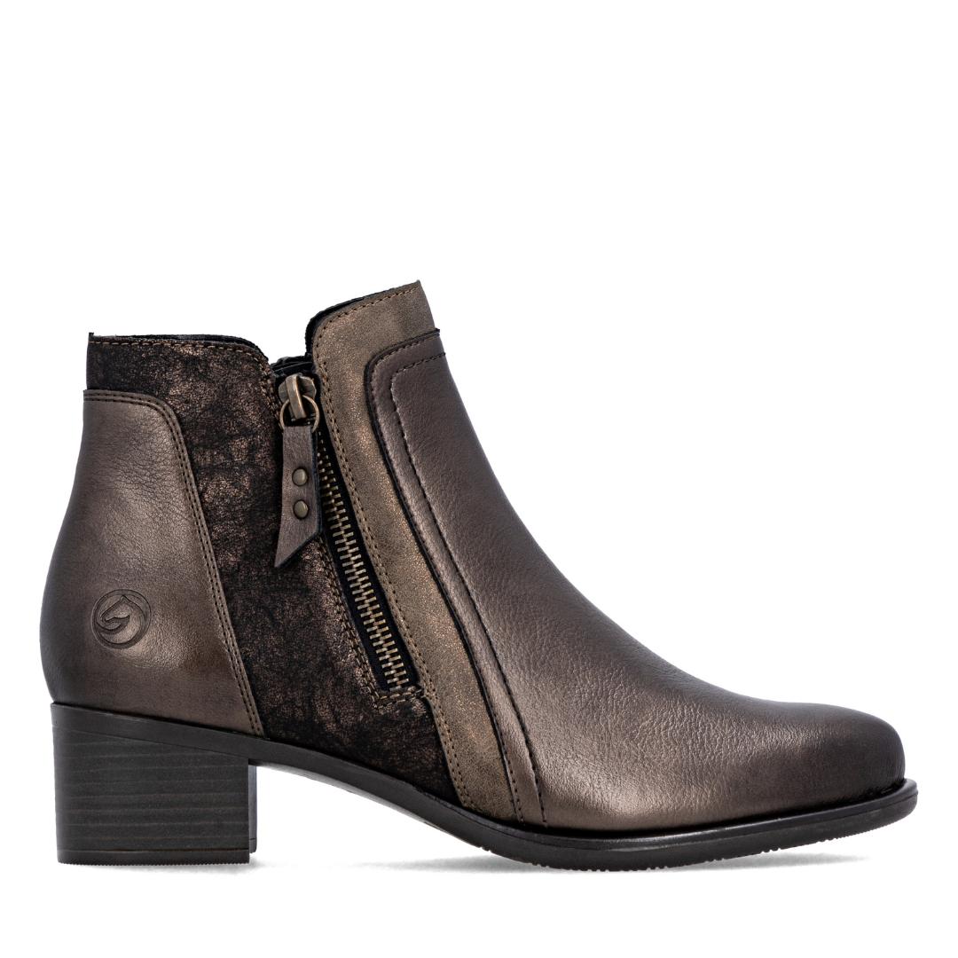 DAMES BOOTS+KORT LAARS-Brons leer