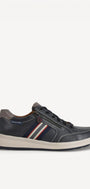 Heren veterschoenen-Blauw leer