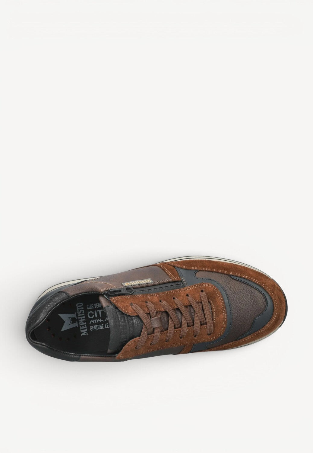 Heren veterschoenen-Bruin leer