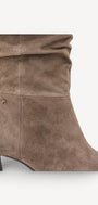 DAMESLAARS LANG/HALFHOOG-Beige suède/nubuck