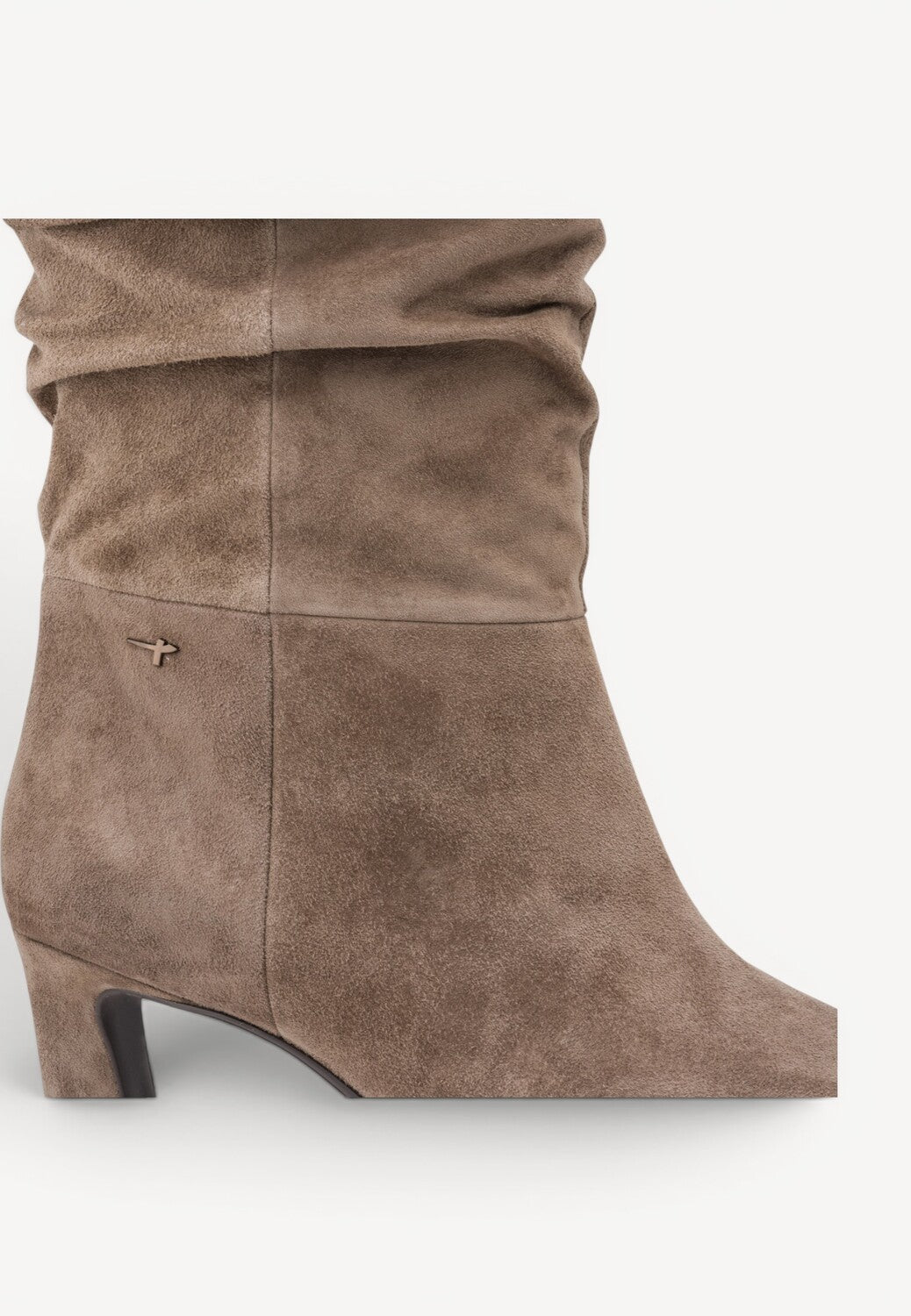 DAMESLAARS LANG/HALFHOOG-Beige suède/nubuck