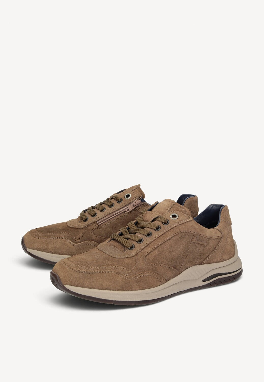 Heren veterschoenen-Bruin suède