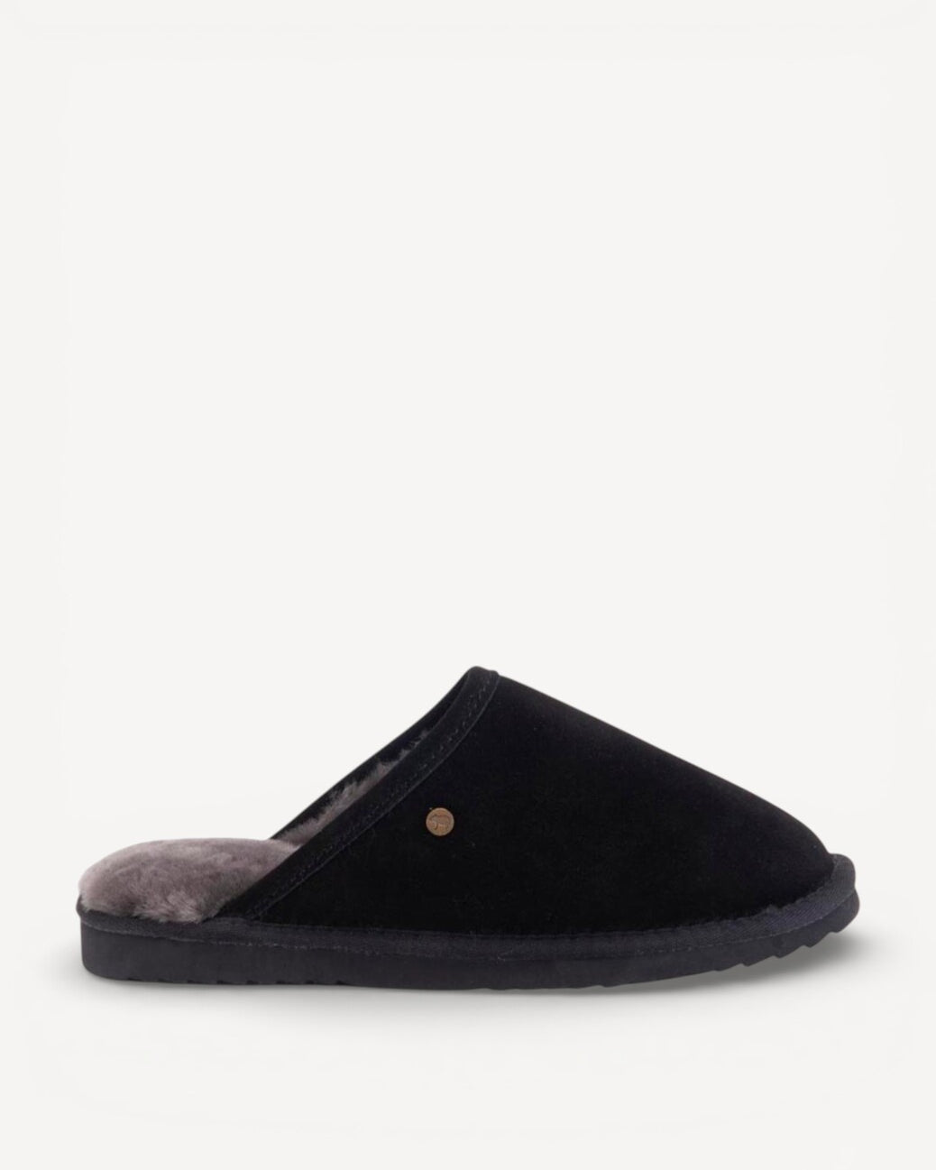 Heren muil pantoffels-Zwart suède