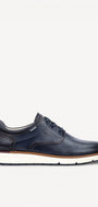 Heren veterschoenen-Blauw leer