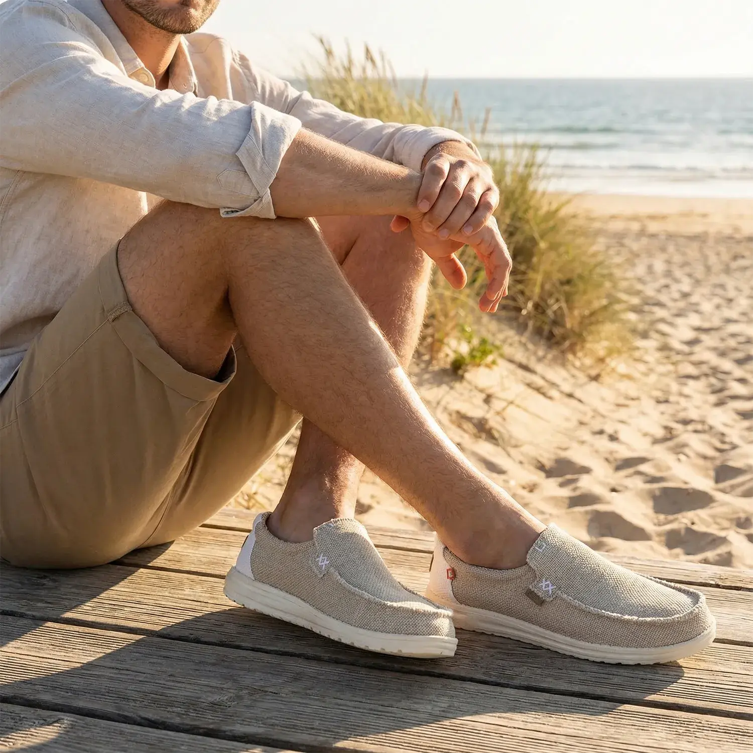 Heren linnen schoenen-Beige diversen
