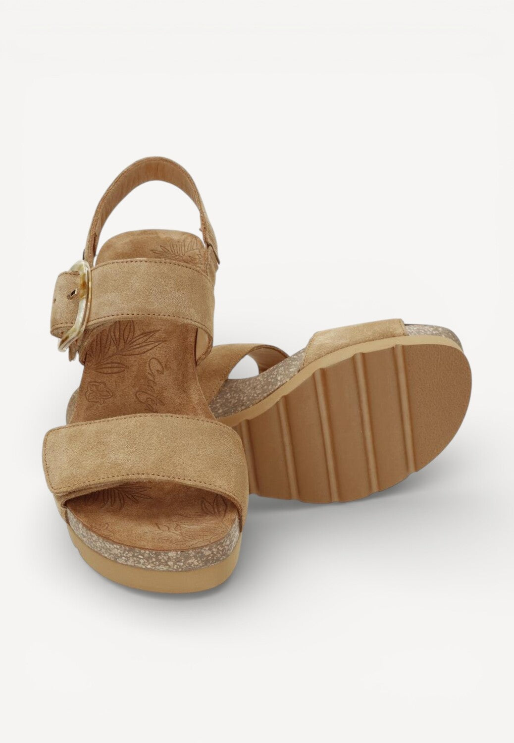 DAMES OPEN SCHOENEN-Beige suède/nubuck