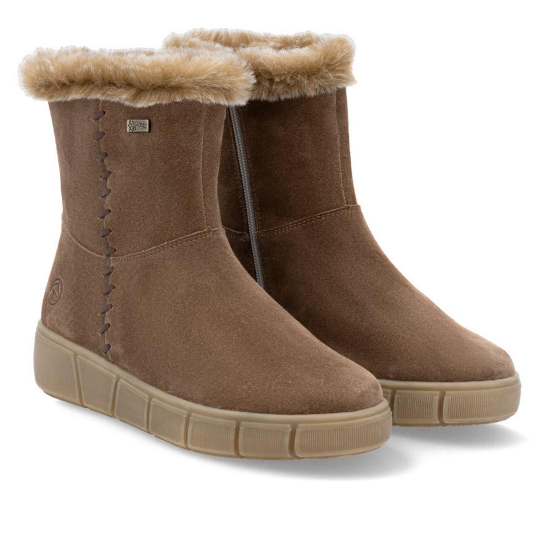 DAMES BOOTS+KORT LAARS-Bruin suède