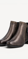 DAMES BOOTS+KORT LAARS-Brons leer