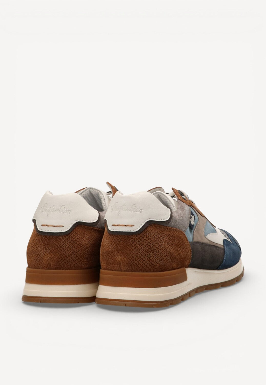 Heren veterschoenen-Blauw combi kleur