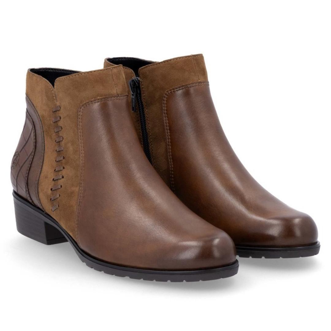 DAMES BOOTS+KORT LAARS-Bruin leer
