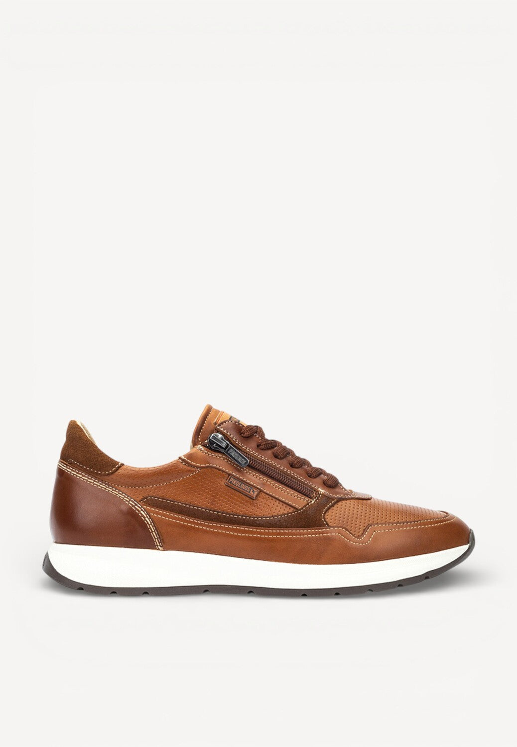 Heren veterschoenen-Bruin leer