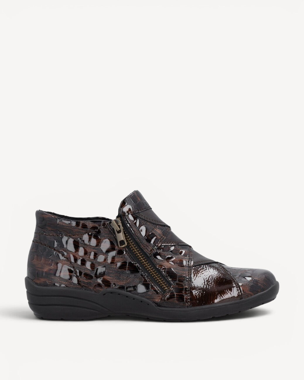DAMES BOOTS+KORT LAARS-Bruin leer
