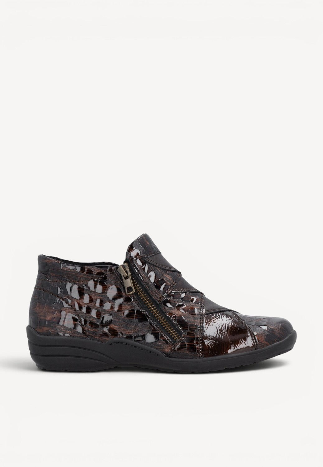 DAMES BOOTS+KORT LAARS-Bruin leer
