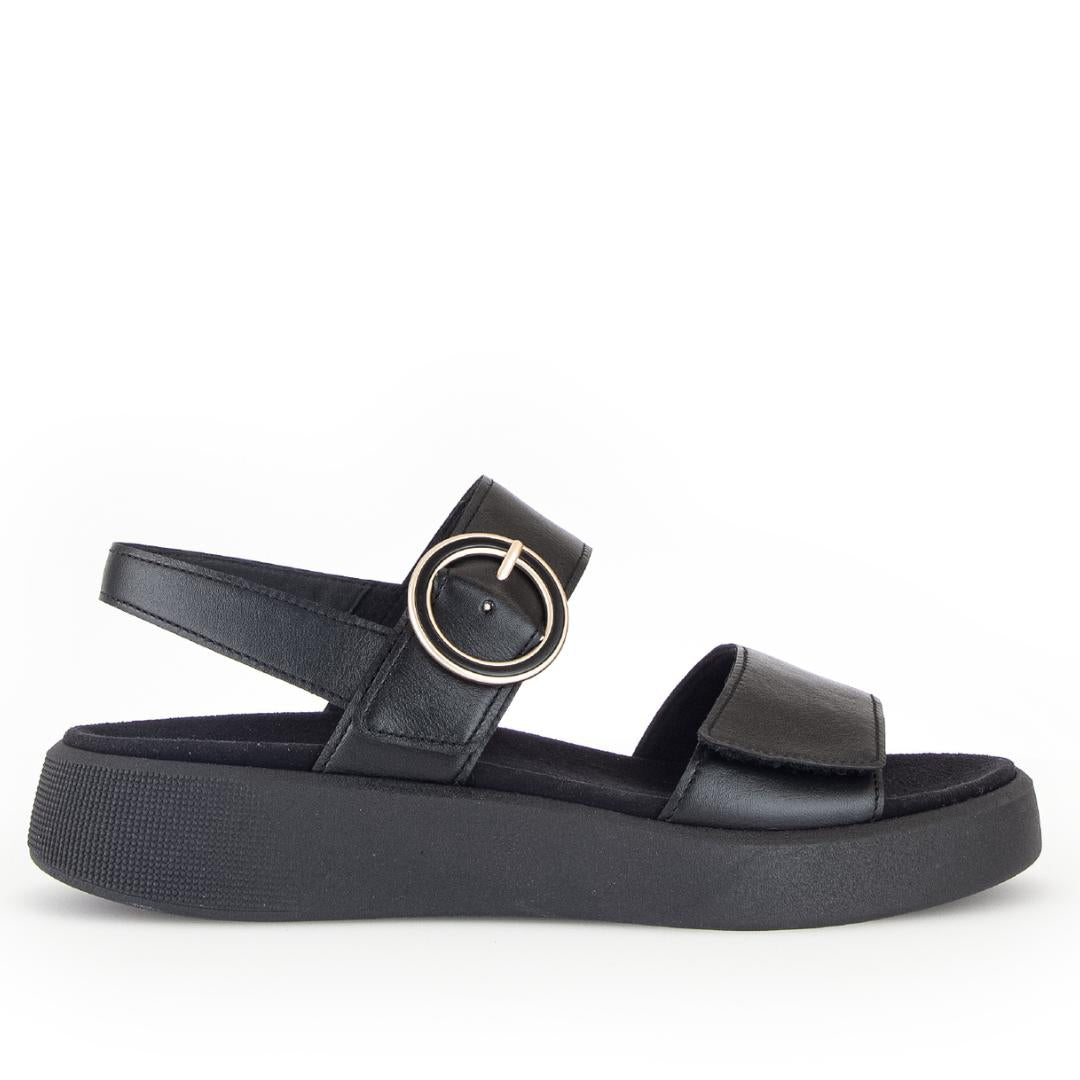 DAMES OPEN SCHOENEN-Zwart leer