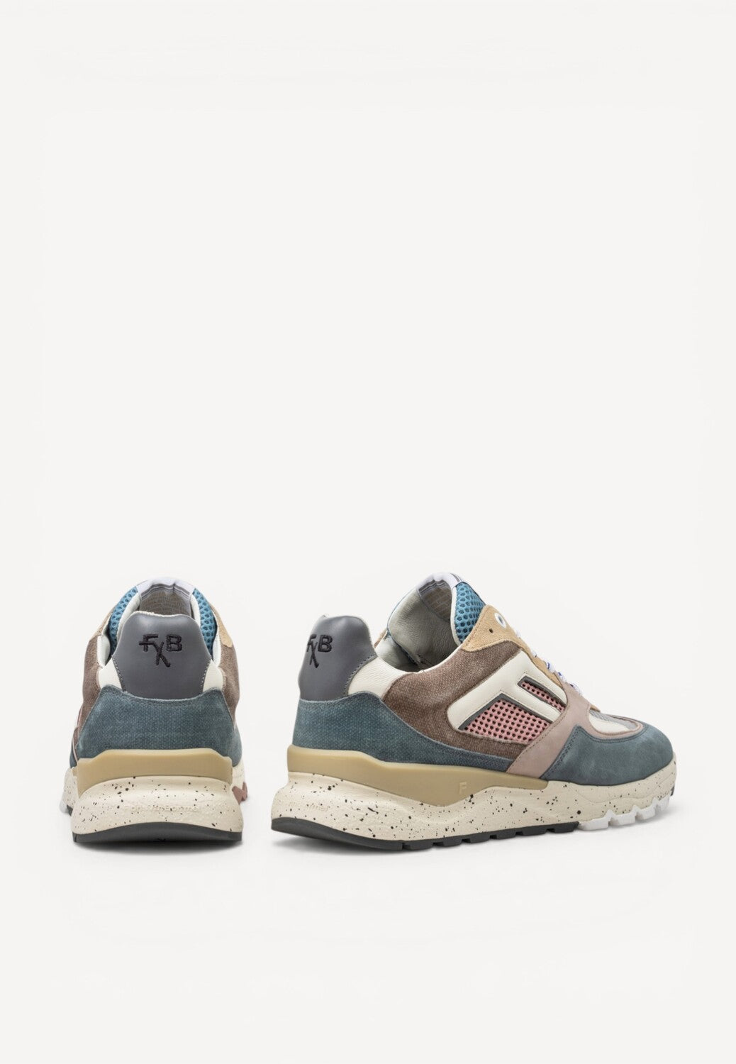 Heren veterschoenen-Blauw combi kleur